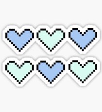 geeky pixel hearts in pastel Sticker