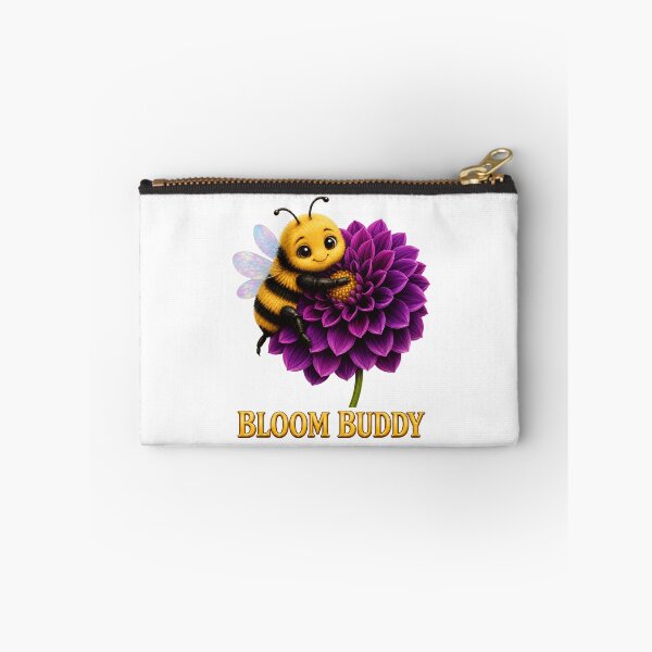 Item preview, Bloom Buddy, Cute Bumblebee Hugging a Purple Dahlia designed and sold by RoPrincess.