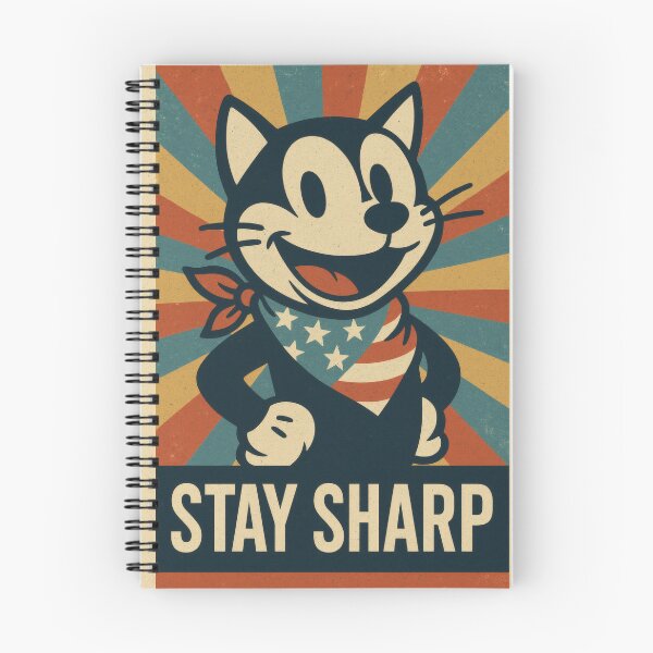 Item preview, Stay Sharp Feline Vigilance | Patriotic Cat | Bold American Flag Illustration | Vintage USA Americana Wall Art designed and sold by PaintedPixels01.