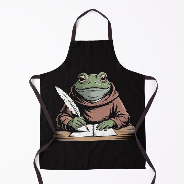 Item preview, Thoughtful Frog Writing with Feather Quill Illustration designed and sold by CorwinHadley56.