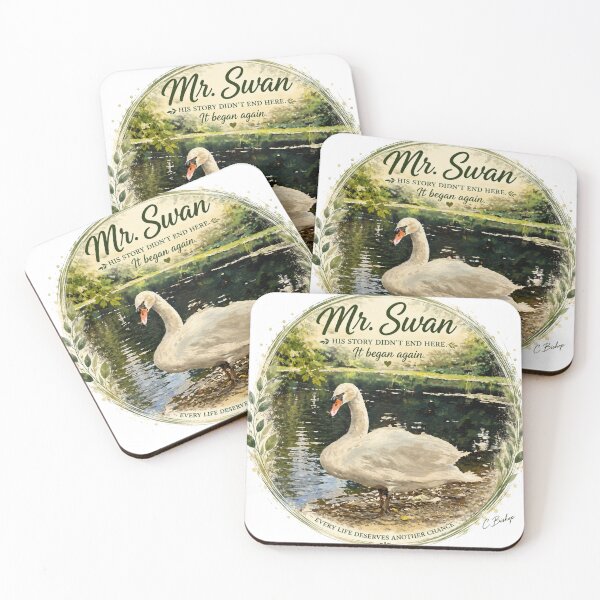 Item preview, Mr. Swan | Every Life Deserves Another Chance | Wildlife Rescue Art designed and sold by Whiskered Garden Studio.