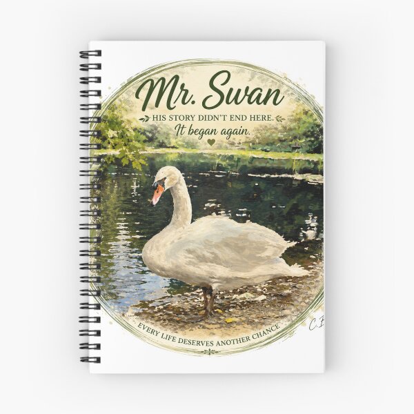Item preview, Mr. Swan | Every Life Deserves Another Chance | Wildlife Rescue Art designed and sold by Whiskered Garden Studio.
