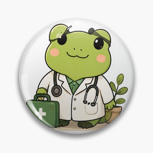 Item preview, Cute Frog Doctor Kawaii Sticker designed and sold by denybz.