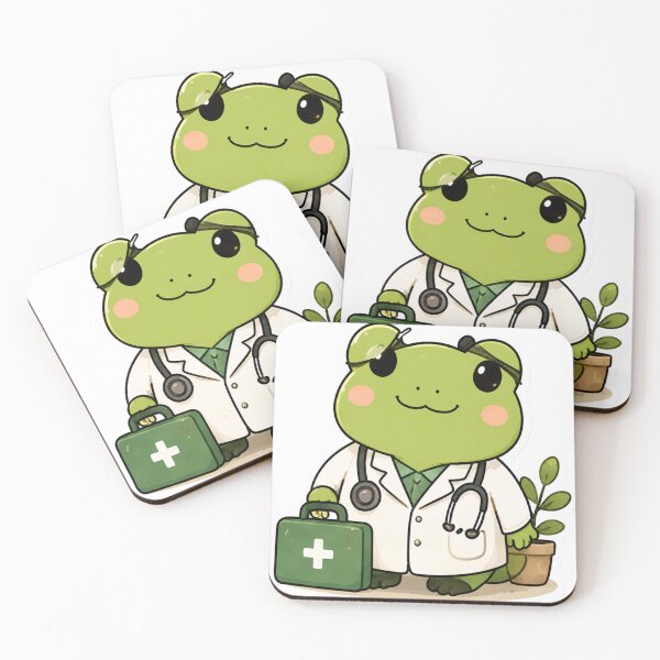 Item preview, Cute Frog Doctor Kawaii Sticker designed and sold by denybz.
