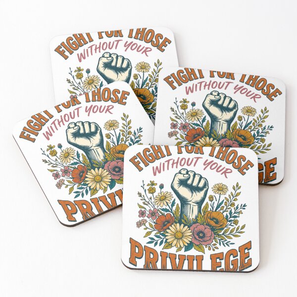 Item preview, Fight For Those Without Your Privilege - Retro Floral Raised Fist designed and sold by BumbleBloom7.
