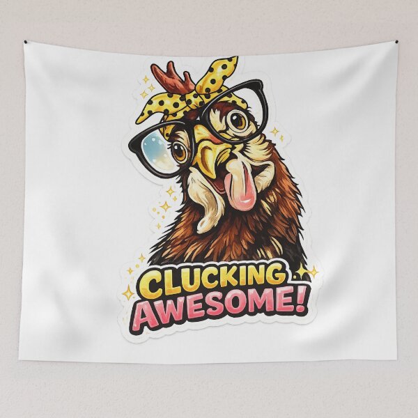 Item preview, Funny Chicken with Glasses Die-Cut Sticker | Clucking Awesome Cute Hen PNG designed and sold by Arts121.