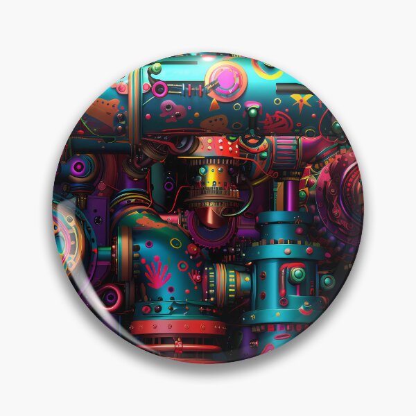 Item preview, Steampunk Neon-Colored Hues Pipes And Gears Design designed and sold by DEC02.