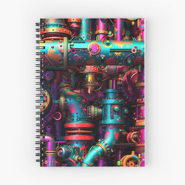 Item preview, Steampunk Neon-Colored Hues Pipes And Gears Design designed and sold by DEC02.