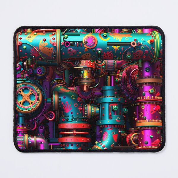 Item preview, Steampunk Neon-Colored Hues Pipes And Gears Design designed and sold by DEC02.