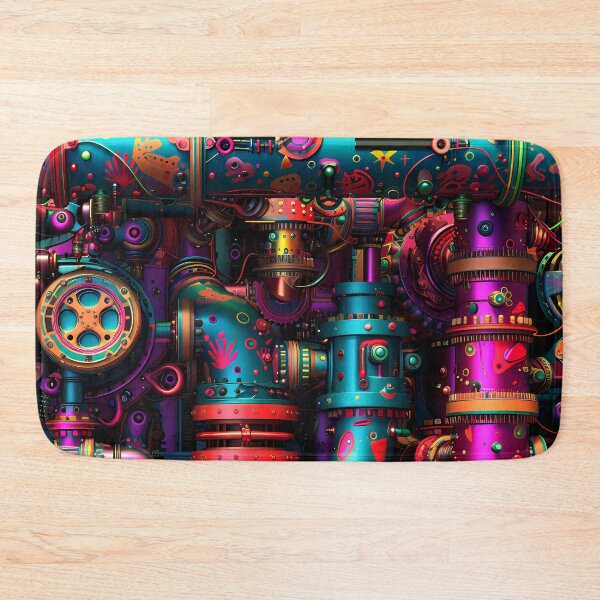 Item preview, Steampunk Neon-Colored Hues Pipes And Gears Design designed and sold by DEC02.