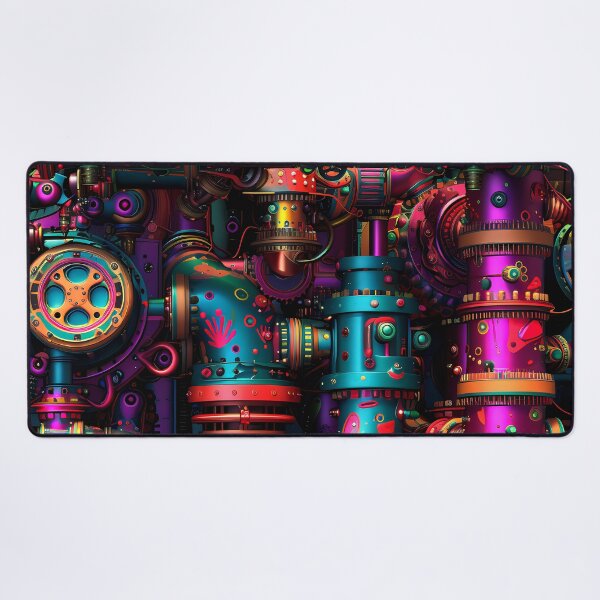 Item preview, Steampunk Neon-Colored Hues Pipes And Gears Design designed and sold by DEC02.