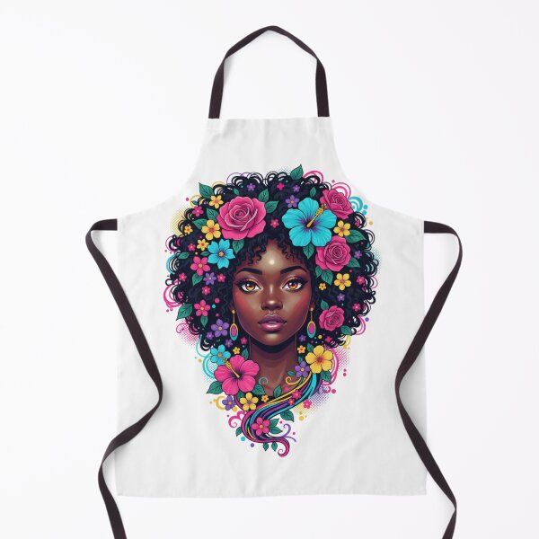 Item preview, Deep Black Woman W/ Bright Flower Adorned Afro designed and sold by BlessedBlackBeautiful.