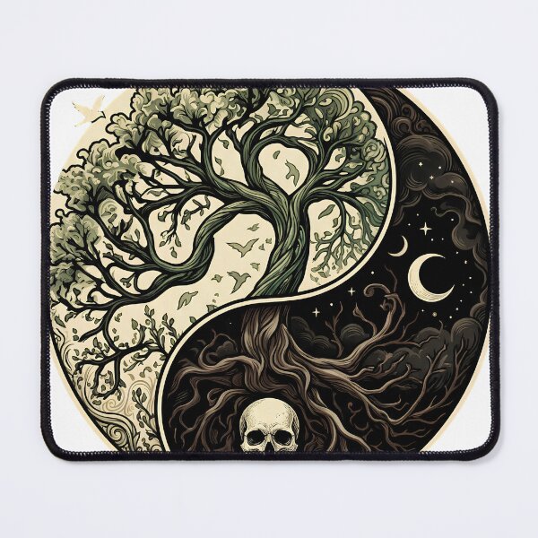 Item preview, Tree of Life and Death Yin Yang – Gothic Celestial Nature Art designed and sold by BhuberryArt2022.