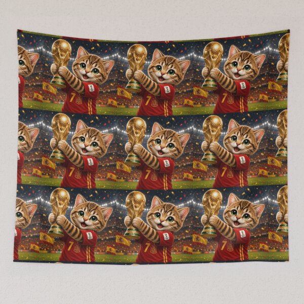Item preview, cat lifting the World Cup designed and sold by PasoaPaso2025.