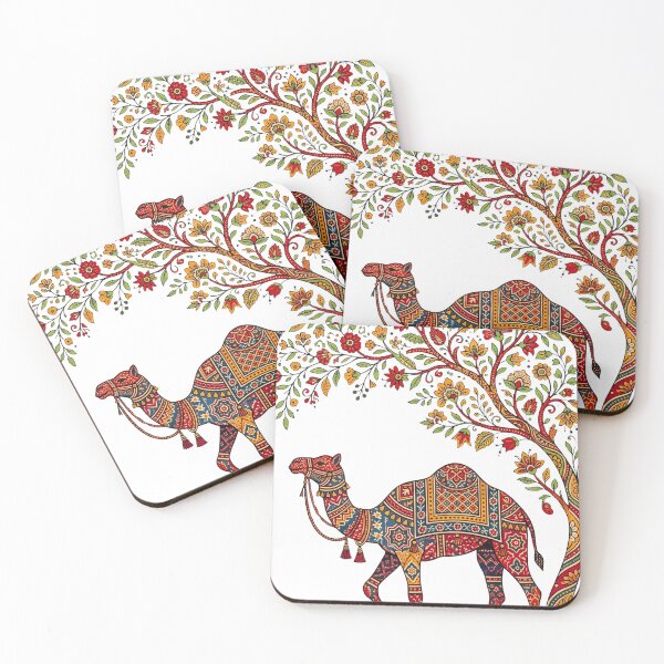 Item preview, Bohemian Camel Folk Art | Indian Desert Heritage Illustration | Colorful Floral Camel Design designed and sold by DuskyMonk.