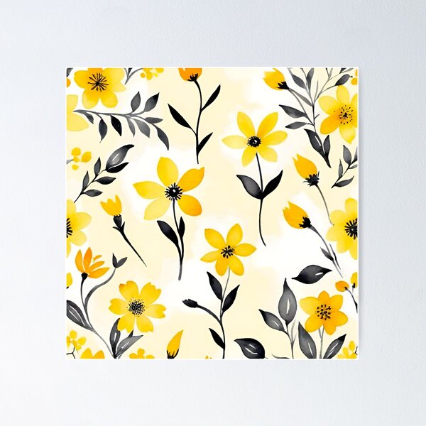 Item preview, Yellow Wildflower Pattern | Modern Botanical Floral Design designed and sold by Vileprint.