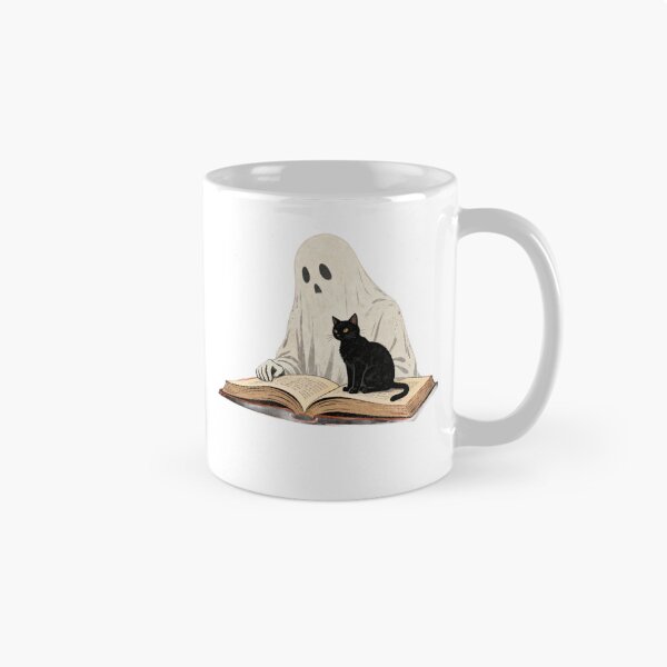 Item preview, Bookish Halloween Ghost Black Cat Reader Book Lover designed and sold by Adadita.