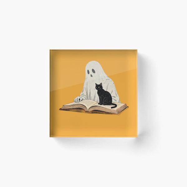 Item preview, Bookish Halloween Ghost Black Cat Reader Book Lover designed and sold by Adadita.