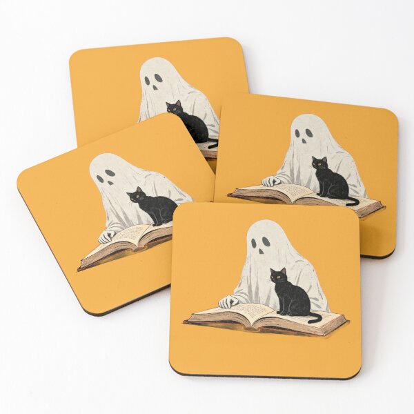 Item preview, Bookish Halloween Ghost Black Cat Reader Book Lover designed and sold by Adadita.