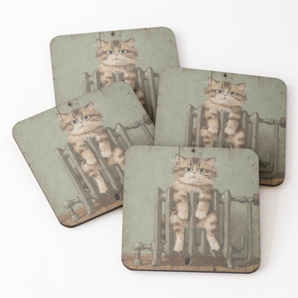 Item preview, Ragdoll Cat Flopped Across the Warm Radiator Folk Art designed and sold by PictorialWhimsy.