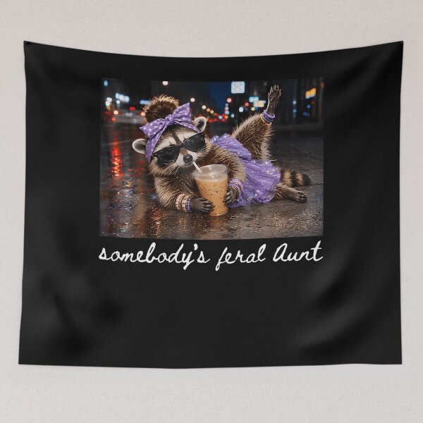 Item preview, Somebody's Feral Aunt Raccoon Coffee Sarcastic Animal Humor designed and sold by Mdcazeem.
