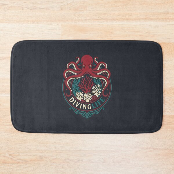 Item preview, Octopus Coral Reef Diving Life Ocean Emblem Graphic designed and sold by KiwiRider.