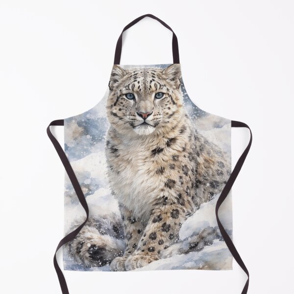 Item preview, Snow Leopard Watercolor – Majestic Winter Big Cat Art designed and sold by Darlin8888.