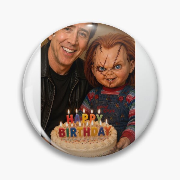 Item preview, Nicolas cage chucky horror movie film happy birthday funny meme memes parody designed and sold by CheeseBlueprint.