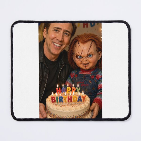 Item preview, Nicolas cage chucky horror movie film happy birthday funny meme memes parody designed and sold by CheeseBlueprint.