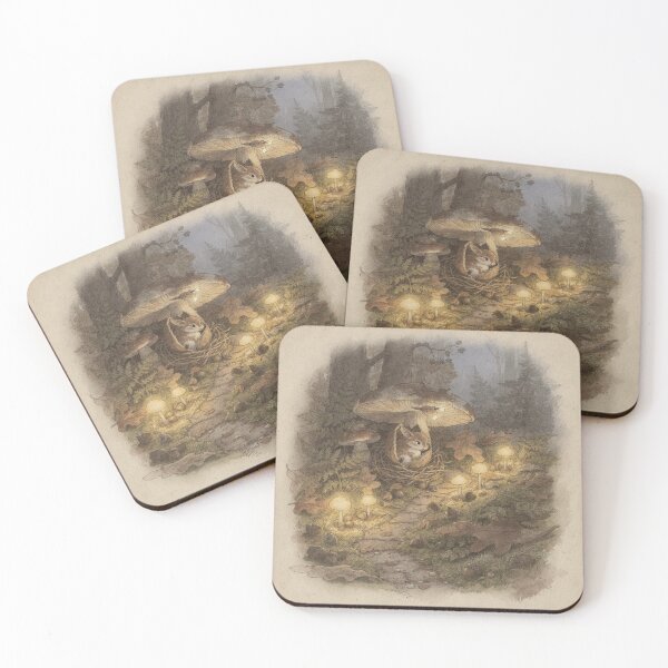 Item preview, Firefly Folk Lighting the Toadstool Lamps Storybook Art designed and sold by PictorialWhimsy.