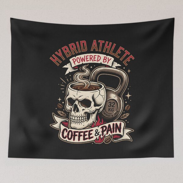 Item preview, Hybrid Athlete Fitness Skull Kettlebell Workout Merch designed and sold by SplashTastic.