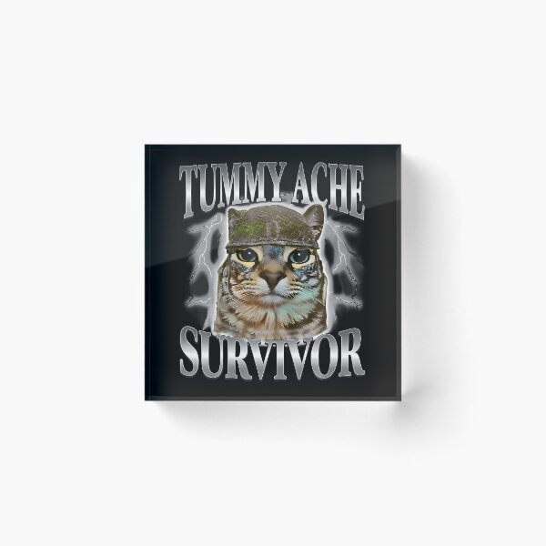 Item preview, Funny Saying Cats Tummy Ache Survivor Cat Meme Humor  designed and sold by Mdcazeem.