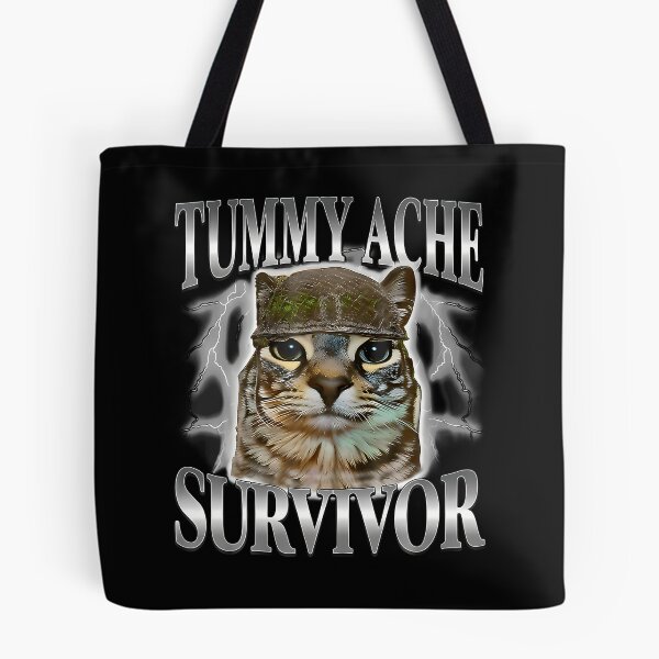 Item preview, Funny Saying Cats Tummy Ache Survivor Cat Meme Humor  designed and sold by Mdcazeem.