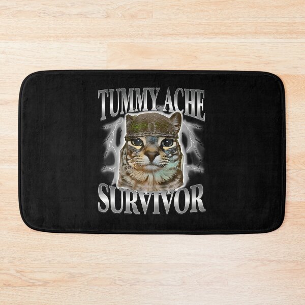 Item preview, Funny Saying Cats Tummy Ache Survivor Cat Meme Humor  designed and sold by Mdcazeem.
