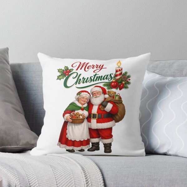 Item preview, Classic Santa and Mrs. Claus Merry Christmas Illustration designed and sold by DeliaDesignsCo.