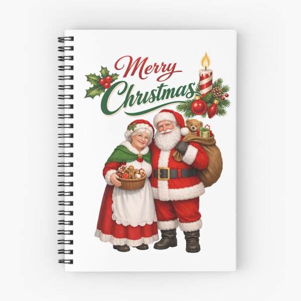 Item preview, Classic Santa and Mrs. Claus Merry Christmas Illustration designed and sold by DeliaDesignsCo.