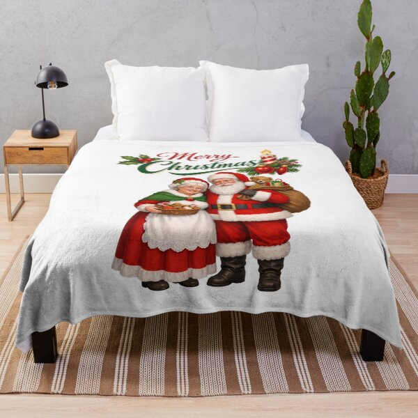 Item preview, Classic Santa and Mrs. Claus Merry Christmas Illustration designed and sold by DeliaDesignsCo.