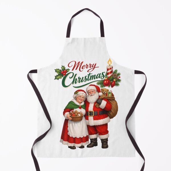 Item preview, Classic Santa and Mrs. Claus Merry Christmas Illustration designed and sold by DeliaDesignsCo.