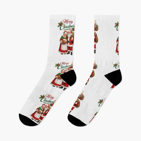 Item preview, Classic Santa and Mrs. Claus Merry Christmas Illustration designed and sold by DeliaDesignsCo.