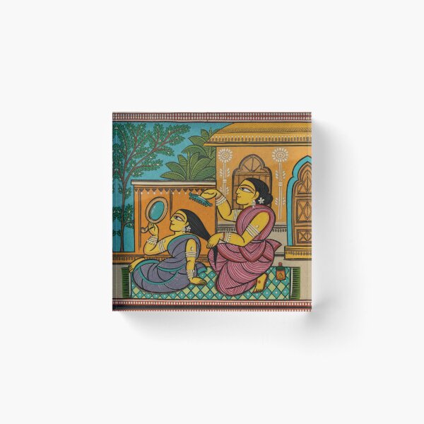 Item preview, Traditional Pattachitra Art – Women in a Palace Courtyard designed and sold by COSAIRe.
