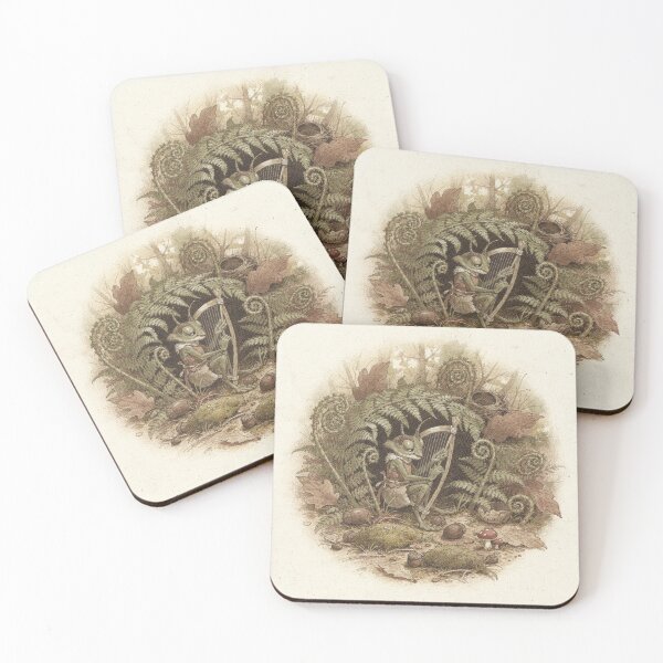Item preview, Cricket Folk Tuning a Reed Harp Storybook Art designed and sold by PictorialWhimsy.