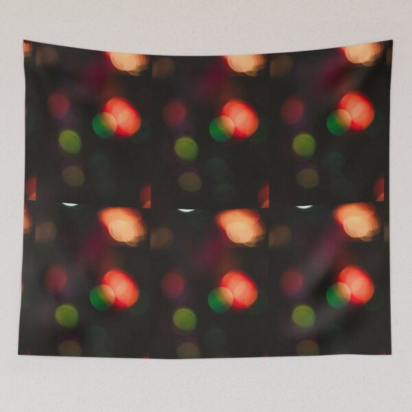 Item preview, Abstract Dark Bokeh Lights with Warm Red and Emerald Green Glow designed and sold by NorthWild.