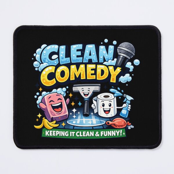 Item preview, Clean Comedy Keeping It Clean and Funny - Stand-Up Comedian Cartoon designed and sold by SidTastic .