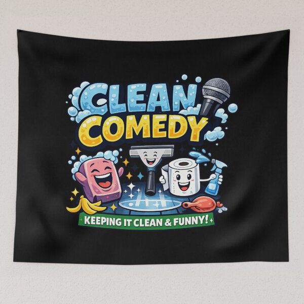 Item preview, Clean Comedy Keeping It Clean and Funny - Stand-Up Comedian Cartoon designed and sold by SidTastic .