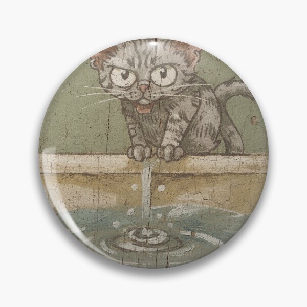 Item preview, Devon Rex Cat Watching the Bathwater Drain Folk Art designed and sold by PictorialWhimsy.