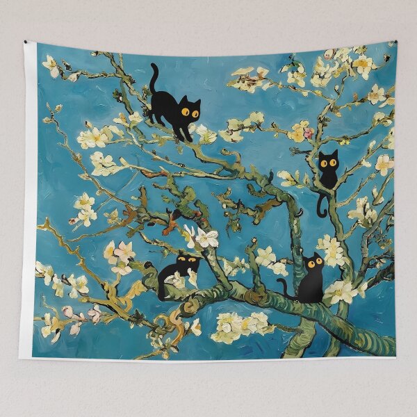 Item preview, Funny Cat in Almond Blossom by Van Gogh  designed and sold by PurrfectHome.
