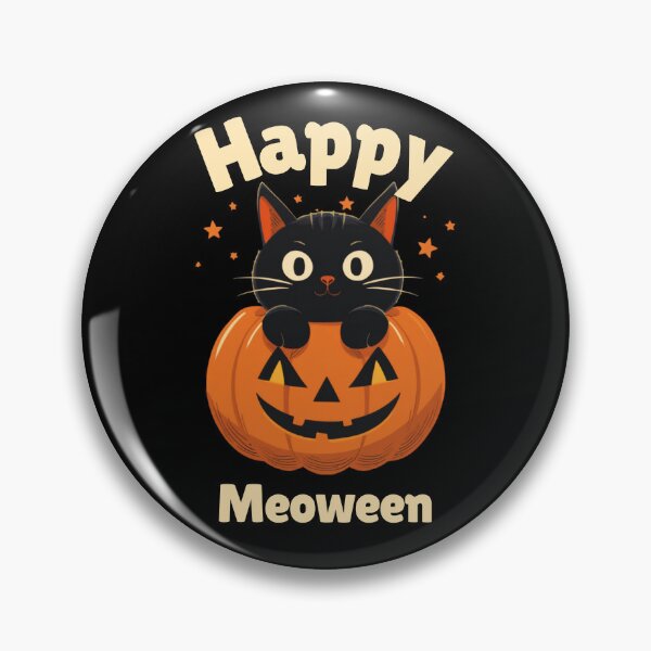 Item preview, Happy Meoween Cute Black Cat in Pumpkin Halloween Sticker designed and sold by Fanverse Merchandise.