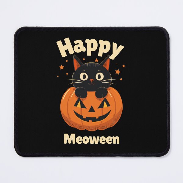 Item preview, Happy Meoween Cute Black Cat in Pumpkin Halloween Sticker designed and sold by Fanverse Merchandise.