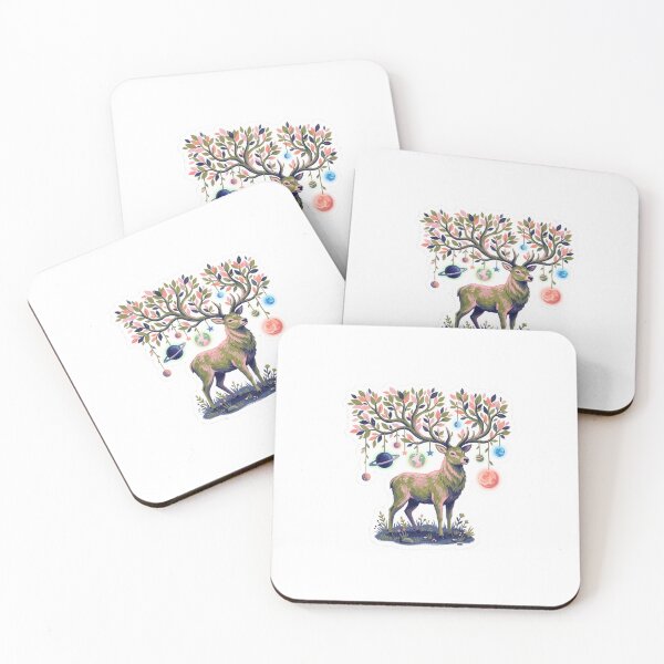 Item preview, Cosmic Deer Antler Tree Planets Pastel Fantasy designed and sold by Mr. Pawsome.