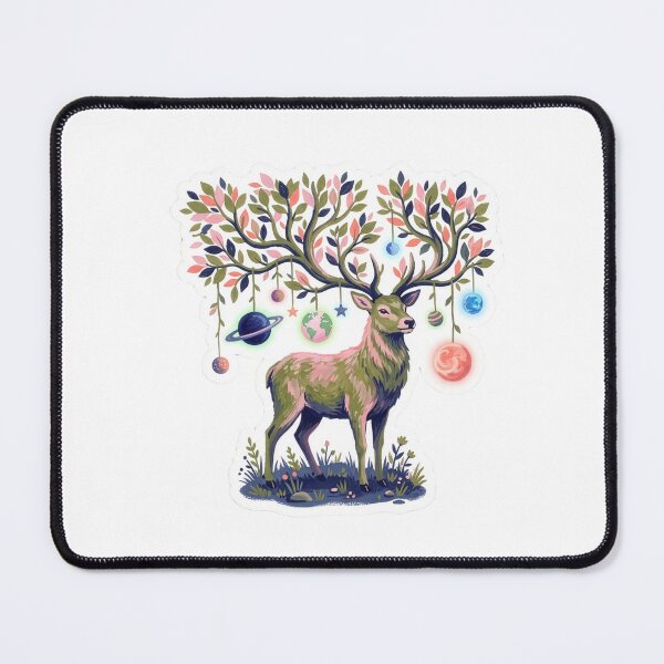 Item preview, Cosmic Deer Antler Tree Planets Pastel Fantasy designed and sold by Mr. Pawsome.